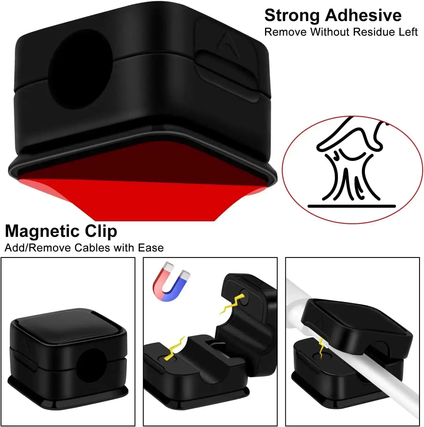 Magnetic Clip For Cords - 6 Pieces